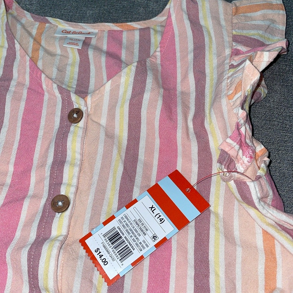Cat & Jack Button Front Sleeveless Woven Shirt - Picture 5 of 6